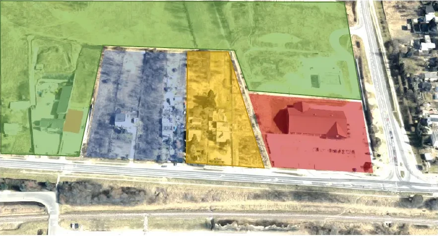 Plan terenu parku handlowego w Koziegłowach przy ulicy Gdyńskiej