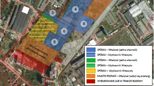 Plan terenu inwestycyjnego przy ulicy Wagrowskiej i Unii Lubelskiej w Poznaniu